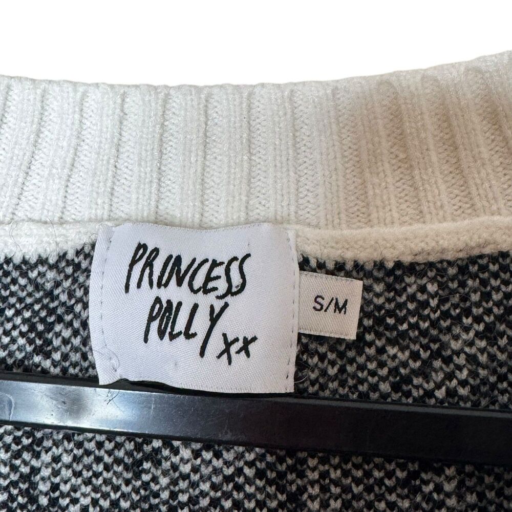 Princess Polly Ashton Sweater Vest Black White Check Houndstooth Size S/M EUC - Picture 2 of 4